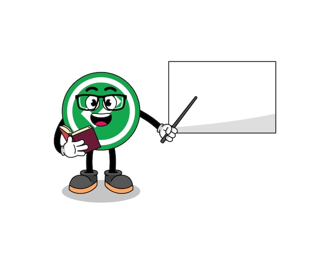 Mascot cartoon of check mark teacher character design