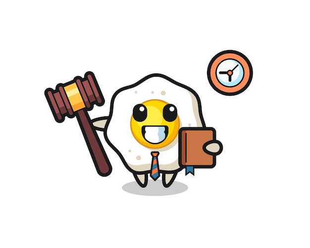 Mascot cartoon of fried egg as a judge , cute style design for t shirt, sticker, logo element