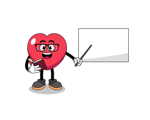 Mascot cartoon of love teacher character design