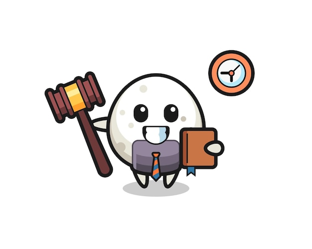 Mascot cartoon of onigiri as a judge  cute style design for t shirt sticker logo element