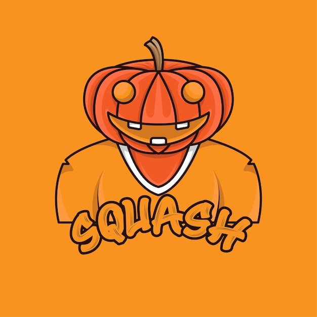 Mascot Cartoon Squash Cute Hellowen