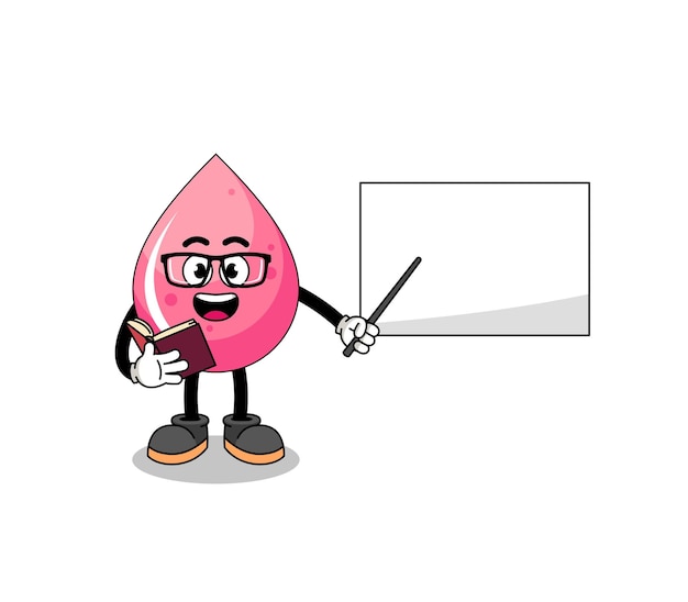 Mascot cartoon of strawberry juice teacher