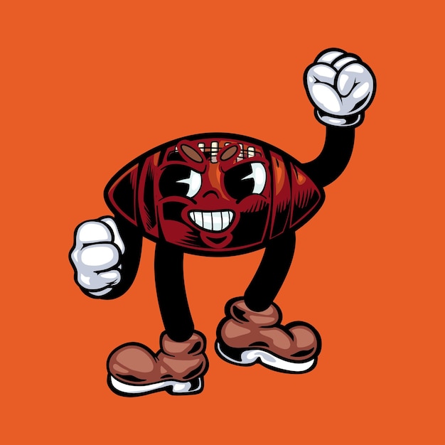 Mascot character design of american football ball