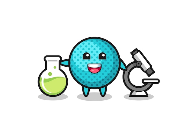 Mascot character of spiky ball as a scientist