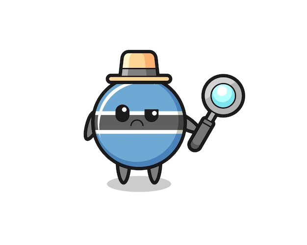 The mascot of cute botswana flag badge as a detective