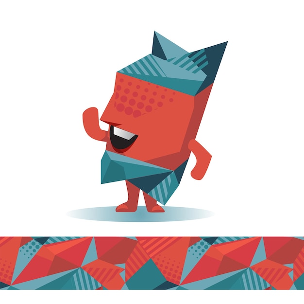 Mascot Geometric selfconfident