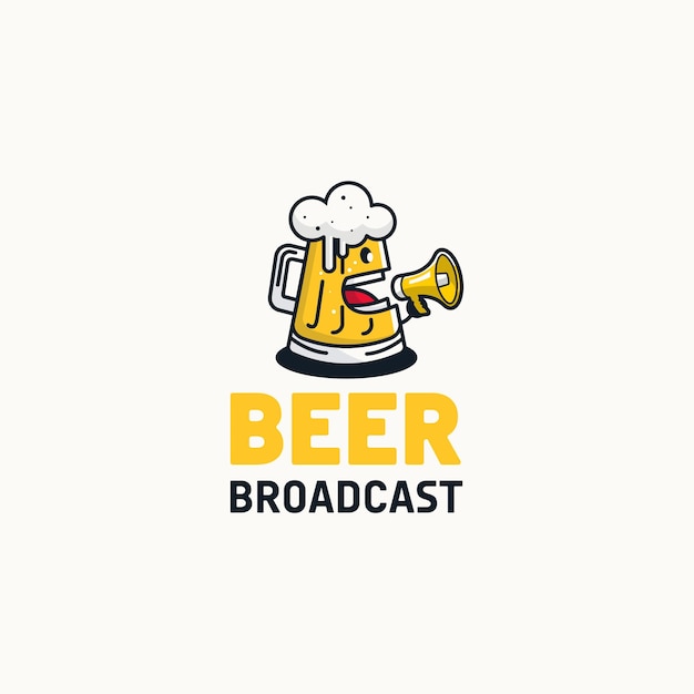 mascot illustration of beer broadcast logo