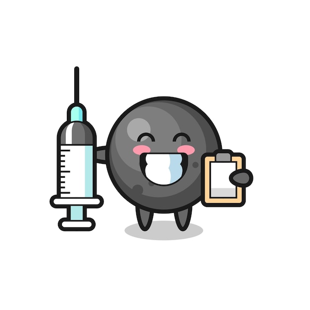 Mascot Illustration of cannon ball as a doctor