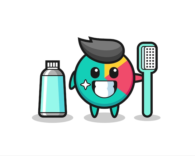 Mascot Illustration of chart with a toothbrush