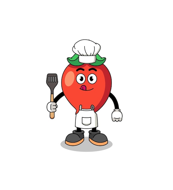 Mascot Illustration of chili pepper chef