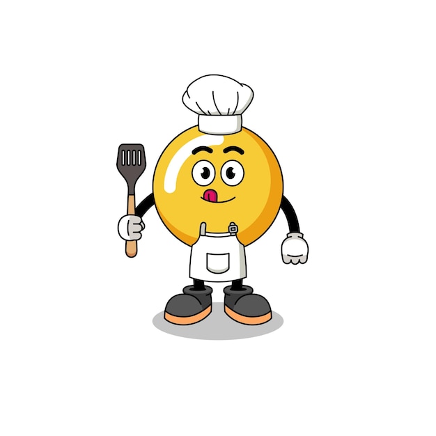 Mascot Illustration of egg yolk chef