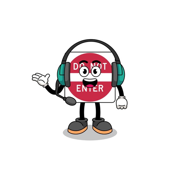 Mascot Illustration of do not enter road sign as a customer services