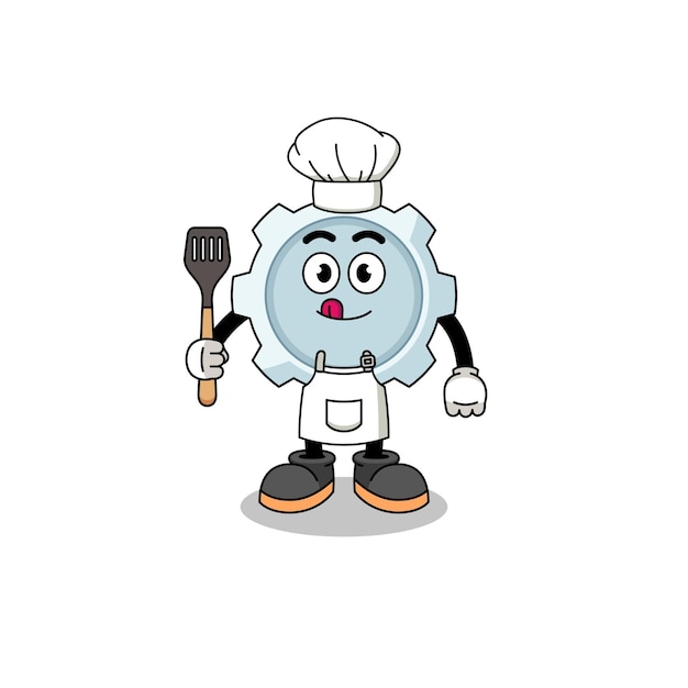 Mascot Illustration of gear chef