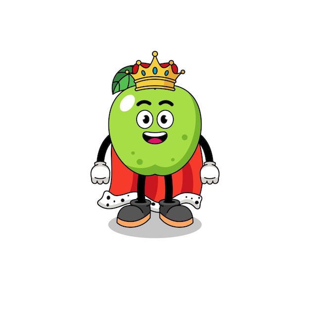 Mascot Illustration of green apple king character design