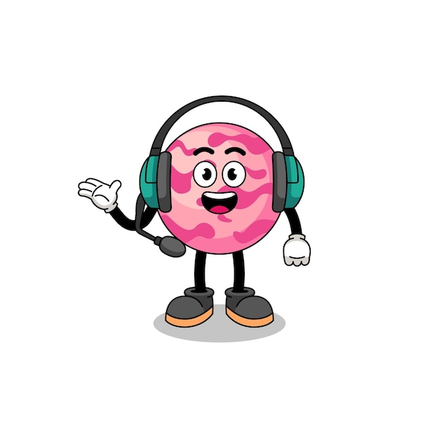 Mascot Illustration of ice cream scoop as a customer services