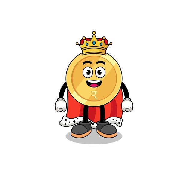 Vector mascot illustration of indian rupee king