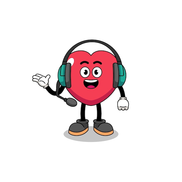 Mascot Illustration of love as a customer services character design