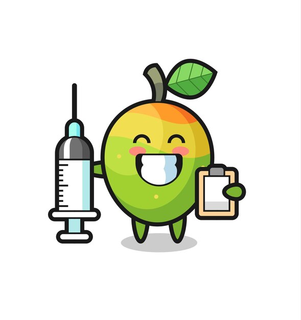 Mascot Illustration of mango as a doctor