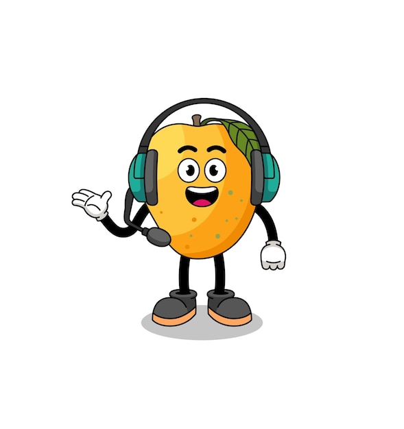 Mascot Illustration of mango fruit as a customer services character design