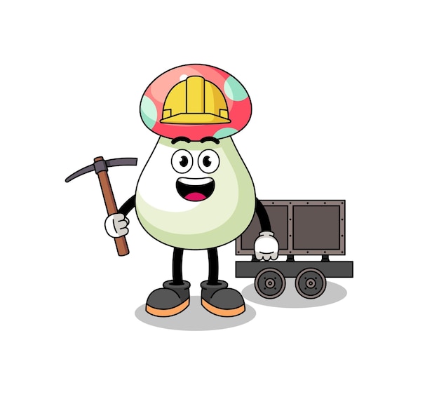 Mascot Illustration of mushroom miner