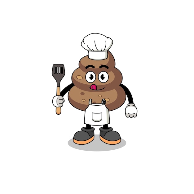 Mascot Illustration of poop chef