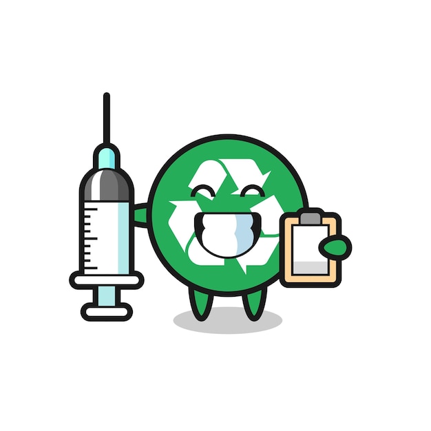 Mascot Illustration of recycling as a doctor