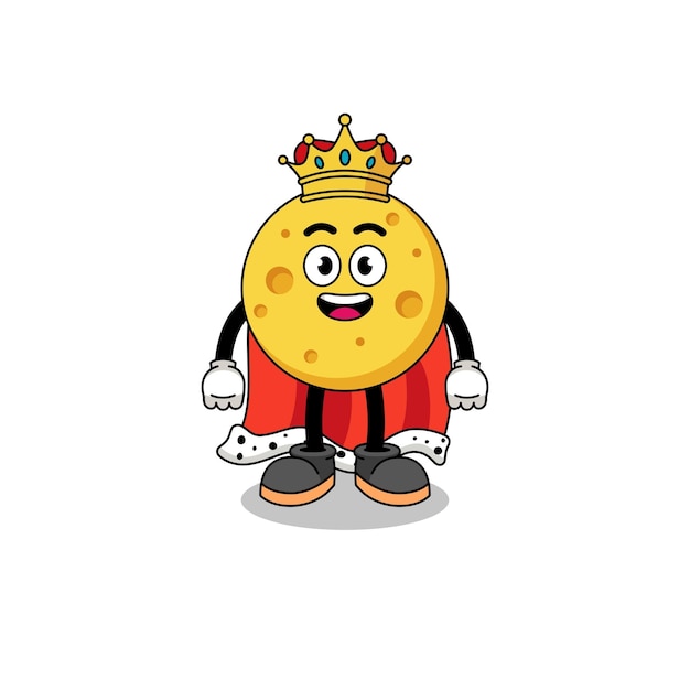 Vector mascot illustration of round cheese king