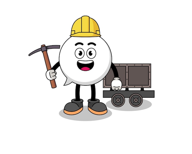 Mascot Illustration of speech bubble miner