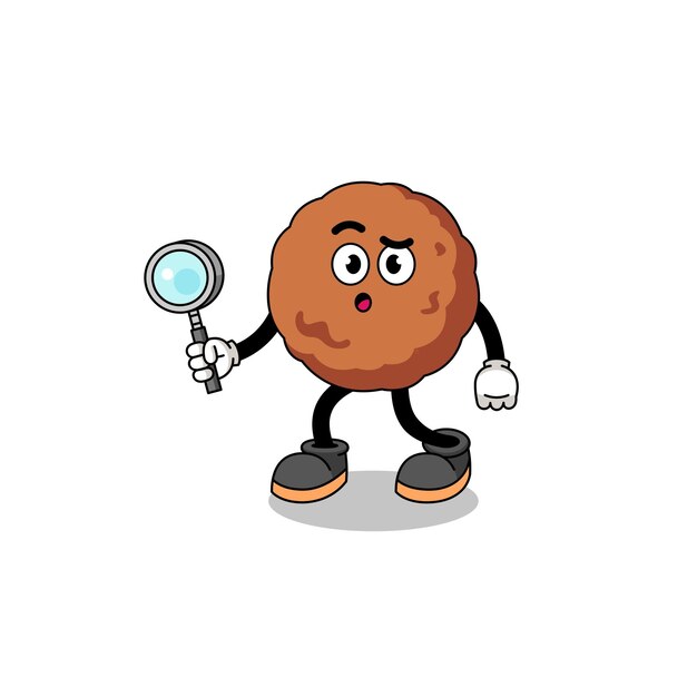 Mascot of meatball searching character design