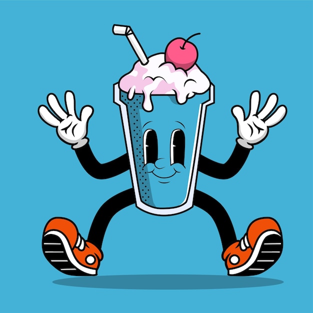 Mascot Milkshake Character Cartoon