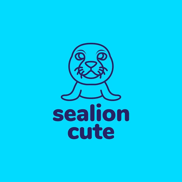 Mascot sea lion cute logo design