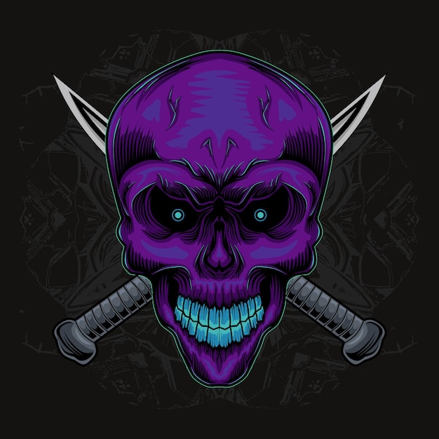 Mascot skull illustration design