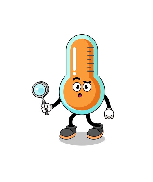 Mascot of thermometer searching