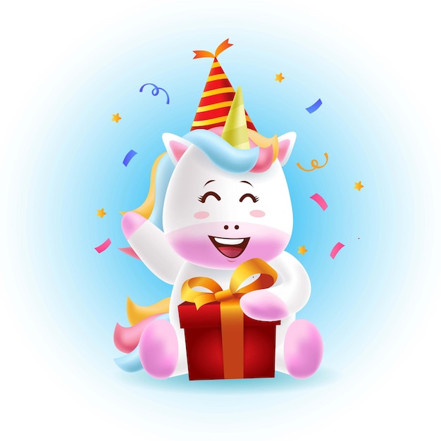 mascot unicorn celebrating party