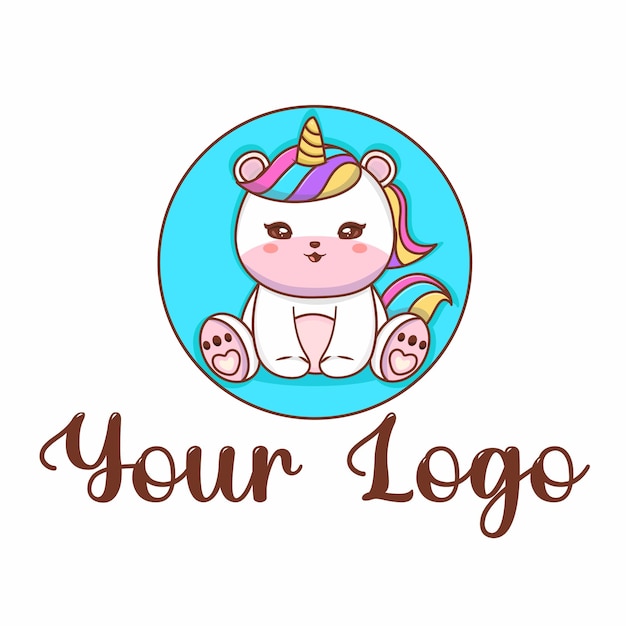 Mascot unicorn logo Vector