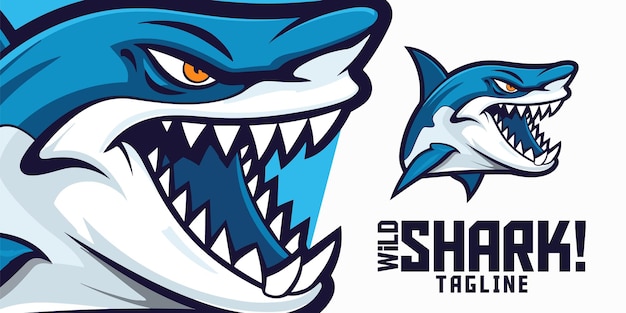 Mascot with Shark Head Logo Vector Graphic for SportESport Teams Angry Design