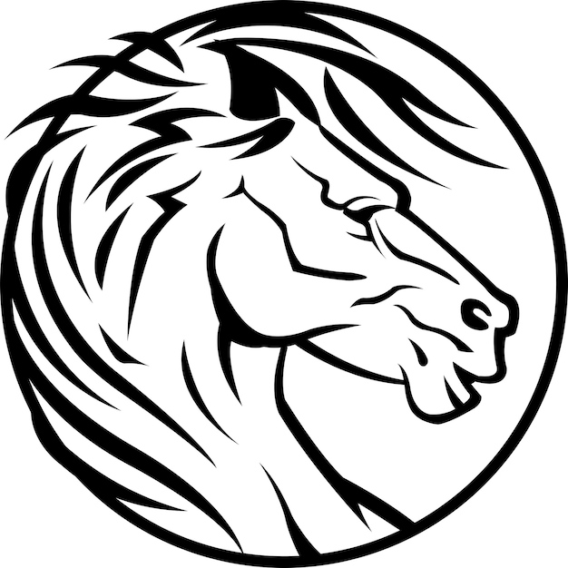 Masculine Horse Head Outline Logo Icon