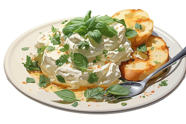 Mashed potatoes with butter basil and chives