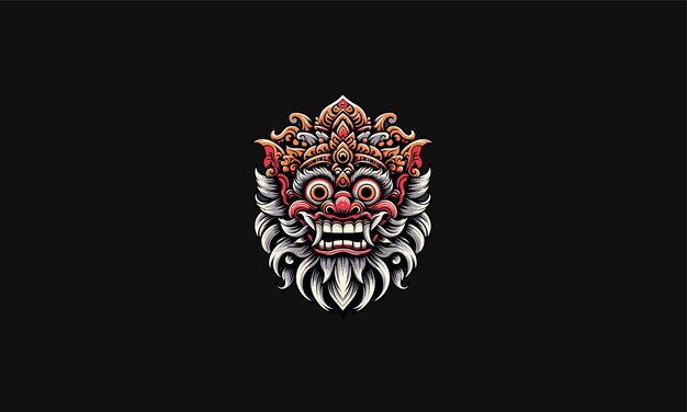 Vector mask of barong balinese vector flat design