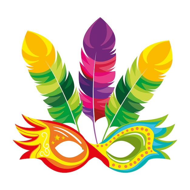 mask carnival celebration icon vector illustration design