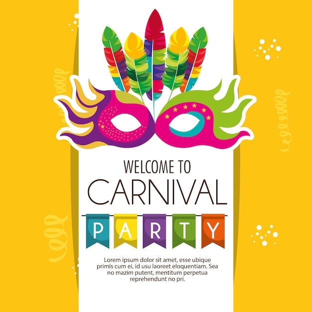 Mask carnival party icon