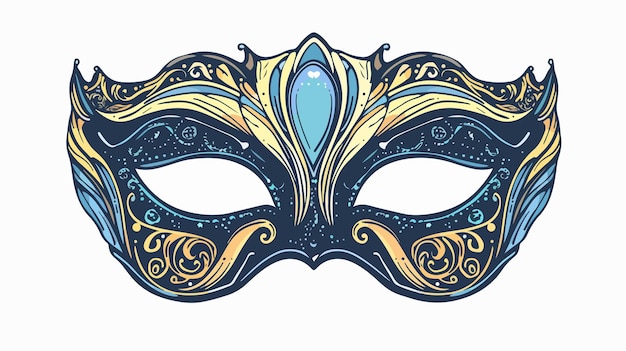 Vector a mask with a blue and gold pattern