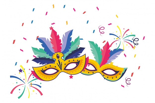 Mask with streamers vector illustration