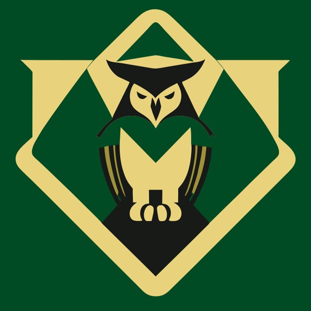 Vector masonic symbolism with an owl holding a diamond as an imperial flag shield vector illustration