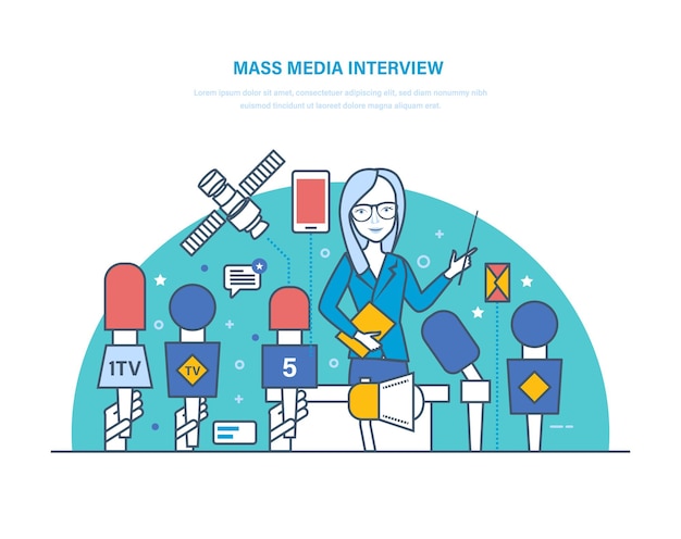 Mass media interview Live press conference journalism Communications questions news