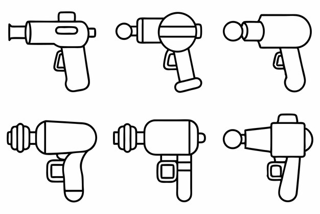 Massage Gun Beautiful Line Art Illustration Examples Techniques