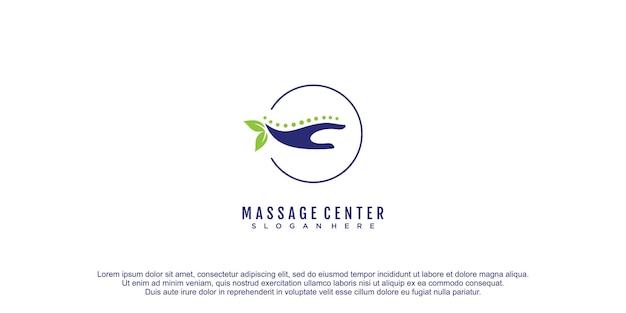 Massage logo with creative and unique design concept premium vector