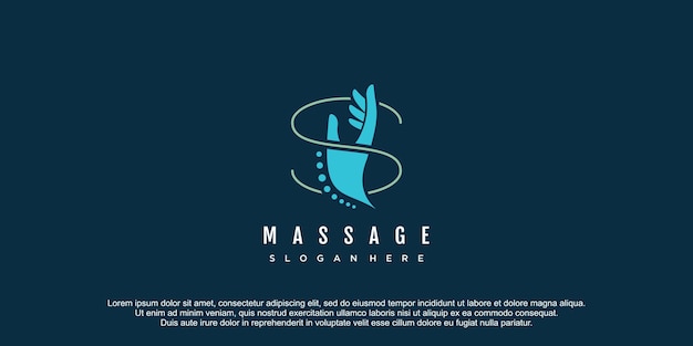 Massage logo with creative and unique design concept premium vector