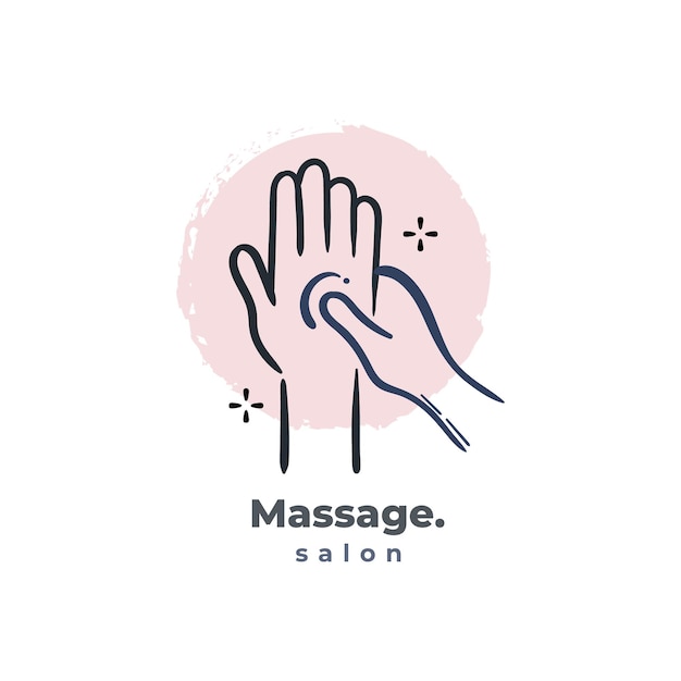 Massage salon spa icon hand drawn doodle logo vector illustration