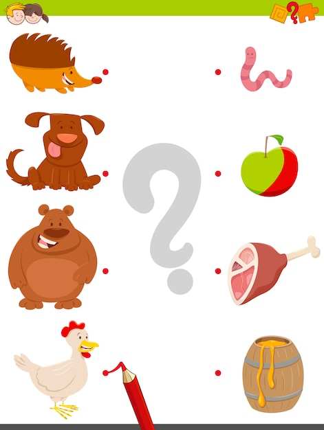 match animals and food game